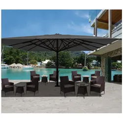 Gastronomie-Luxus-Sonnenschirm MCW-D20, XXL-Schirm Marktschirm, 5x5m (Ø7,2m) Polyester/Alu 90kg ~ anthrazit