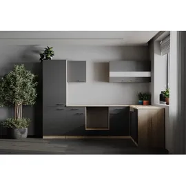 Respekta Winkelküche L-Form 280 cm Grau