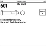Industrial Quality Supplies DIN 601 Sechskant-Schaftschraube M12x100 Stahl 4.6 blank m. Mutter