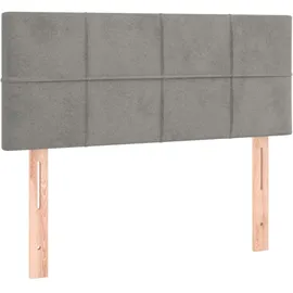 vidaXL Boxspringbett mit Matratze & LED Hellgrau 120x200 cm Samt