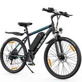 VARUN E-Bike Damen Herren E-Mountainbike Aluminiumlegierung 26 Zoll Elektrofahrrad mit 250W 48V 7,8Ah Abnehmbarer Lithium-Ionen-Akku (Blau)