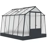 Westmann Aurora 810 Gewächshaus mit Fundament Anthrazit 3x3 m