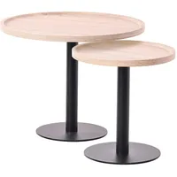 CLP 2er Set Beistelltische Aspen eiche
