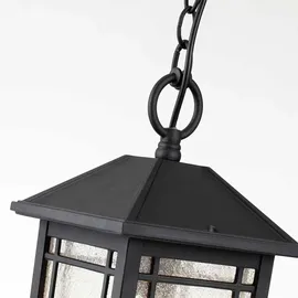 Quoizel Cedar Point 1-flg. E27 Ø19,7 cm rund / Schwarz / Aluminium, Glas klar