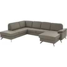 die planbar Wohnlandschaft DIE PLANBAR "PN-EM15047 U-Form, ohne Kopfstützen", artischocke, B:309cm H:88cm T:235cm, Sofas, Wohnlandschaft, Echtleder, wahlweise mit Bettfunktion u. Stauraum