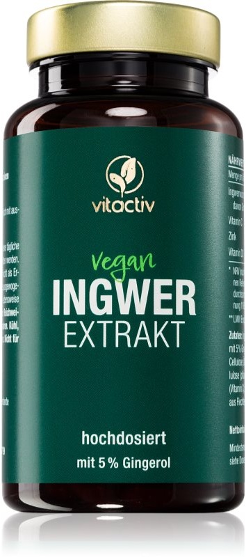 Vitactiv Ingwer Extrakt Kapseln zur Unterstützung der Immunität, gegen Müdigkeit und Erschöpfung 90 KAP