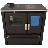 VERSO CS PLUS INOX-Schwarz links Festbrennstoffherd  Kaminofen 7,7 kW  BImSchV 2