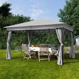 TOOLPORT Sunset 3x4 m Softtop Gartenpavillon, inkl. 4 Seitenteile, stone - (300042)