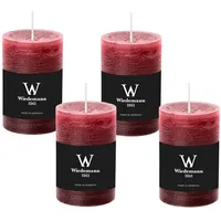 Wiedemann Kerzen Rustik Marble Kerzen 140 x 100 mm rot 4 St.