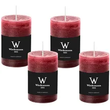 Wiedemann Kerzen Rustik Marble Kerzen 140 x 100 mm rot 4 St.