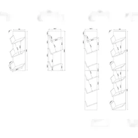VCM Sulda Wandregal 3 Ablagen 60 x 20 x 180 cm Braun