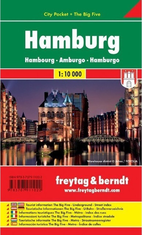 Freytag & Berndt Stadtplan Hamburg City Pocket, Stadtplan 1:10.000. Hambourg. Amburgo; Hamburgo; Hamburk, Karte (im Sinne von Landkarte)