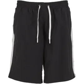 URBAN CLASSICS Badeshorts Board Shorts Patched Stripe Schwarz L