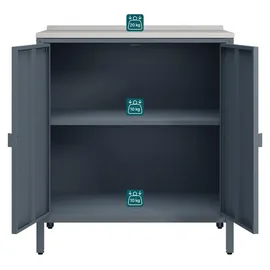 casa.pro Outdoor Schrank Bolognano 92x80x50 cm Dunkelgrau, matt