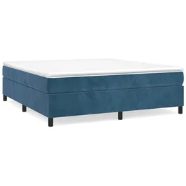 vidaXL Boxspringbett mit Matratze Dunkelblau 160x200 cm Samt - Blau
