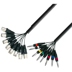Adam Hall 3 Star Serie Multicore Kabel 8 x XLR Male auf 8 x 6,3 mm Stereoklinke ... - Analog-Multicore