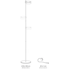 Zafferano SUPER O Wiederaufladbare und dimmbare schwarze LED-Stehleuchte