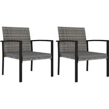 vidaXL Gartenstuhl 57 x 65,7 x 22,2 cm grau 2 St.