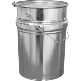 plasteo 12 Liter Weißblecheimer Hobbock inkl. Deckel mit Spannring Stabiler Metallgriff Luft und Flüssigkeitsdicht Robust und Stapelbar Gefahrgut Tauglich