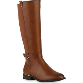 VAN HILL Damen Reiterstiefel in Hellbraun