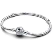Pandora Moments Schlangen-Gliederarmband mit Polarstern-Verschluss aus Sterling Silber mit Zirkonia, Kompatibel Moments Charms, Größe: 20 cm, 593584C01-20