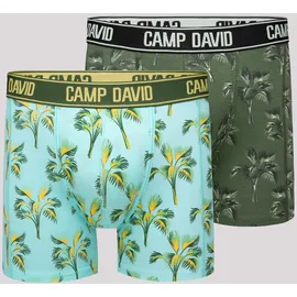 Camp David Boxershorts mit All Over Print khaki/aqua M 2er Pack