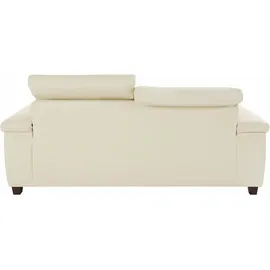 DOMO collection "Sully", beige (creme), B:210cm H:84cm T:102cm, Luxus-Microfaser (100% Polyester);Kunstleder SOFTLUX;Luxus-Microfaser ALTARA NUBUCK (100% Polyester);Chenille (100% Polyester), Sofas, wahlweise mit Rückenverstellung