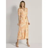 Madeleine Maxikleid Durchgeknöpftes Sommerkleid mit floralem Print Rot 40
