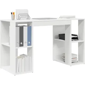 vidaXL Schreibtisch mit Stauraum Weiß 130 x 50,5 x 75 cm Holzwerkstoff