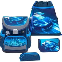 Belmil Mini-Fit Schulranzen-Set 4tlg Racing Blue Neon