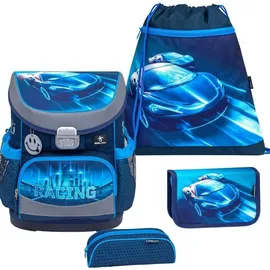 Belmil Mini-Fit Schulranzen-Set 4tlg Racing Blue Neon
