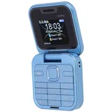 Mi NI Klapphandy, 2G Dual SIM, Faltbares Handy mit 1,77 Zoll HD Display, HD Rückkamera, UKW Radio, Schnellwahl, LED Taschenlampe, Klapptelefon mit Großen Tasten für Senioren (Blau)