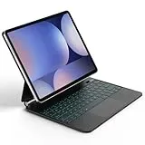 Bettdow für Samsung Galaxy Tab S10+/S9 FE+/S9+ 12.4" Tastatur Hülle, Schwebendes Magnetisches Design mit Trackpad, QWERTZ-Layout Tastatur für Tab S7+/S7 FE/S8+/S9+/S9 FE Plus/S10+ 12.4 Zoll, Schwarz