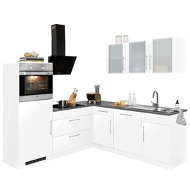wiho Küchen Winkelküche »Cali«, mit E-Geräten, Stellbreite 210 x 220 cm weiß
