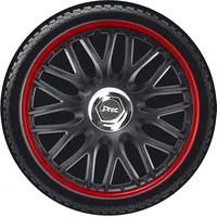 All4You Radkappen 14 Zoll Orden Rot Schwarz Red Black Universal (14 Zoll)