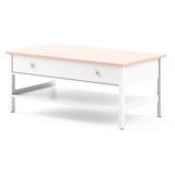 Feldmann-Wohnen Couchtisch Mia (Mia, 1-St., Couchtisch mit 1 Schublade), 110cm weiß / rosa 1 Schublade weiß