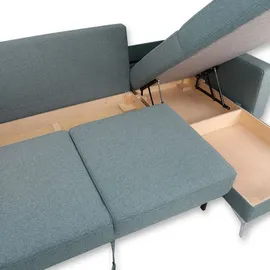 VitaliSpa Ecksofa York Webstoff blau