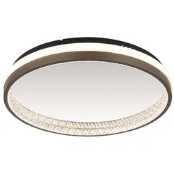 Deckenlampe Deckenleuchte Wohnzimmerlampe grau Kristalle 3 Stufen LED D 39,7 cm