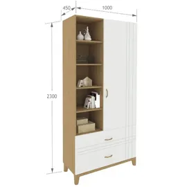 Sofa.de Highboard Hygge Oak ¦ holzfarben ¦ Maße (cm): B: 100 H: 230 T: 45.0