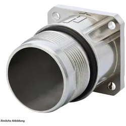 760110000S Hummel M23 Leistung Gerätesteckverbinder gerade Hinterwand 200V, Farbe silber - 1 Stück