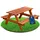 Ita Kinder Sitzgarnitur aus Holz, Picknicktisch mit 2 Bänken Kinder ab 3 Jahren, Indoor & Outdoor, FSC-Zertifiziert, Made in EU, Braun