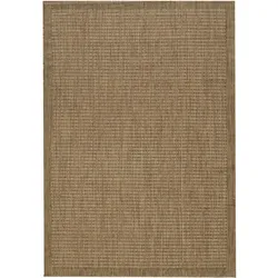 Teppich Outdoor Flachgewebe Uni-Farbe Polypropylen Balkon Braun Rechteckig 200x290 | Kadima Design