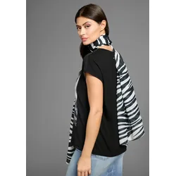 Modetuch LAURA SCOTT, Damen, schwarz-weiß (schwarz, weiß), Web, Polyester, animal-print, Animalmuster, bedruckt, leicht durchscheinend, leicht glänzend, feminin, Modetücher, in 100x180 als Hals- & Strandtuch - NEW