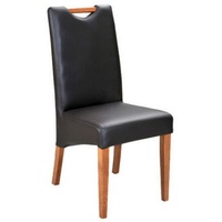 JVmoebel Esszimmerstuhl, Design Stuhl Gruppe 6x Stühle Set Sessel 100% Leder Neu Esszimmer schwarz