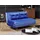Beliani Schlafsofa Samtstoff 2-Sitzer Marineblau