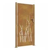 vidaXL Gartentor 105x205 cm Cortenstahl Gras-Design