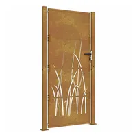 vidaXL Gartentor 105x205 cm Cortenstahl Gras-Design