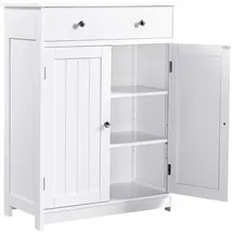 Yaheetech Badezimmerschrank Küchenschrank Kommode Aufbewahrungsschrank mit Schublade und Doppeltür Badezimmer 60 x 30 x 80 cm LBH Weiß