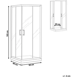 Beliani TELA Duschkabine mit Schiebetür 90 x 185 cm Silber/Sicherheitsglas