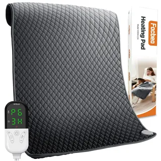 focbeo XXXL Heizkissen mit Abschaltautomatik (80 x 60 cm), Wärmekissen elektrisch mit 6 Temperaturstufen & 4 Zeiteinstellungen für Rücken, Schultern, Bauch, Beine, Schnellaufheizung, Maschinenwaschbar